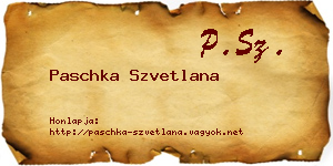 Paschka Szvetlana névjegykártya